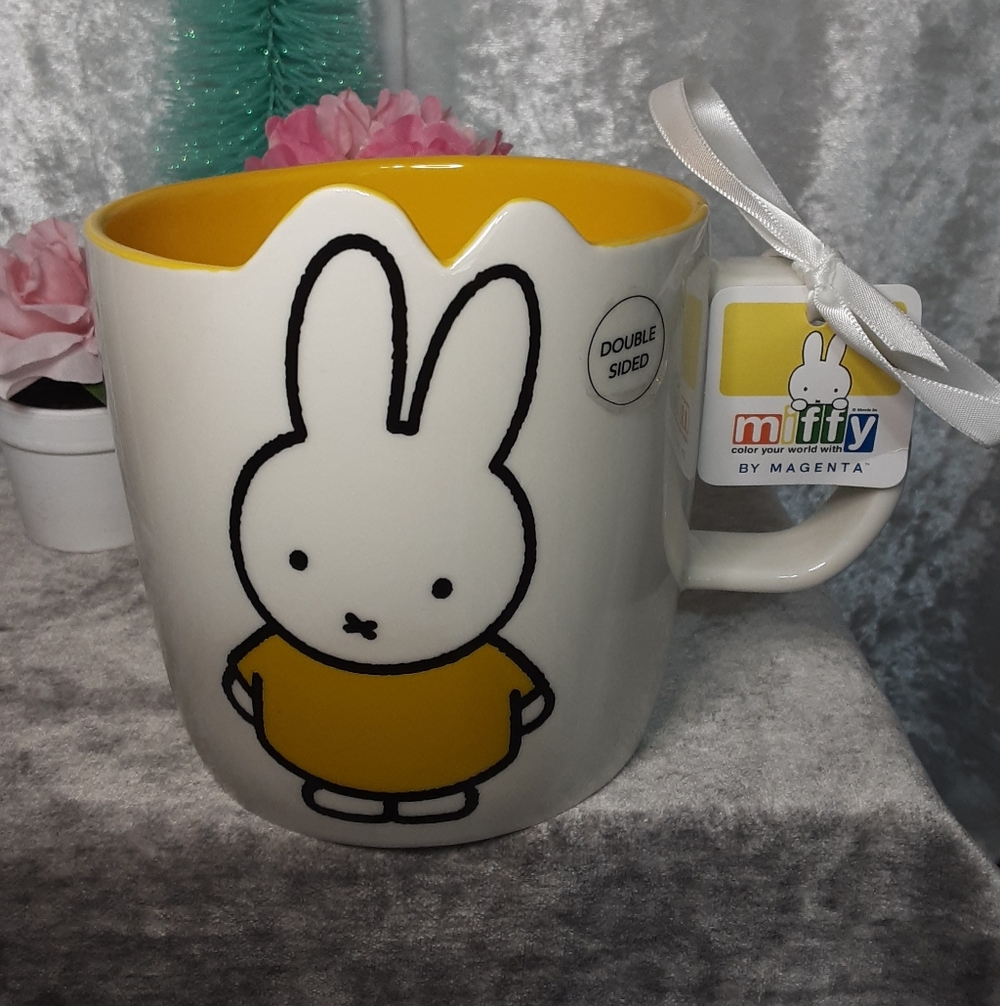Magenta Miffy Mug N.W.T. Yellow And White